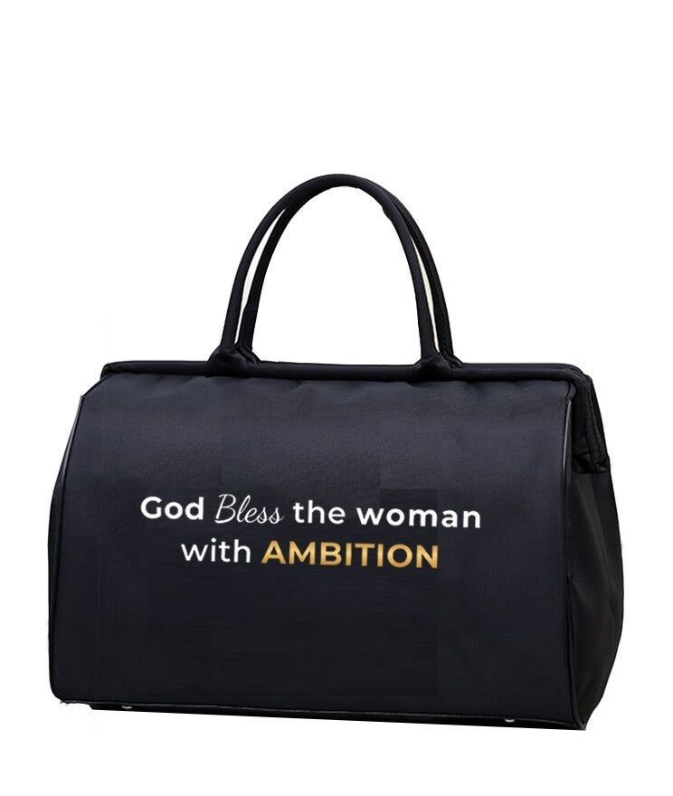"GOD BLESS THE WOMAN WITH AMBITION" GYM & WEEKENDER BAG